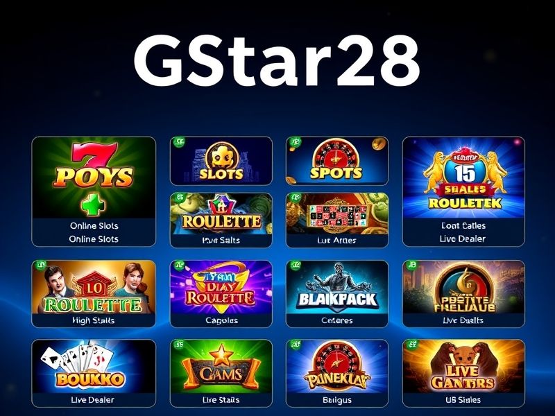 Welcome to G Star 28, the premier online gambling platform offering a wide range of casino games, sports betting, and exclusive bonuses. Play slots, blackjack, poker, or live dealer games with real money prizes.